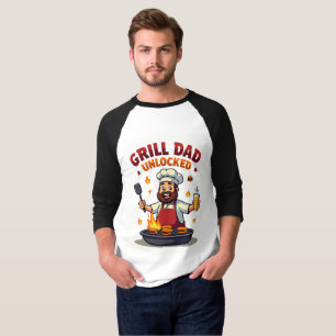 Grill Dad Unlocked – Funny BBQ Chef Dad Design" T-Shirt