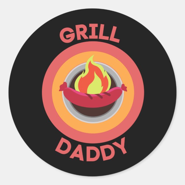 GRILL DADDY CLASSIC ROUND STICKER (Front)
