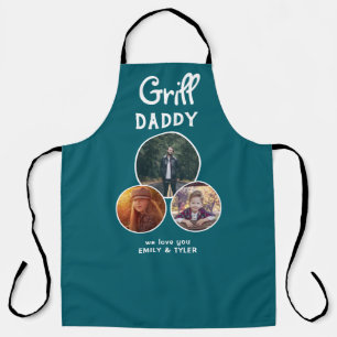 Grill Daddy Modern Oval 3 Photo Father`s Day  Apron