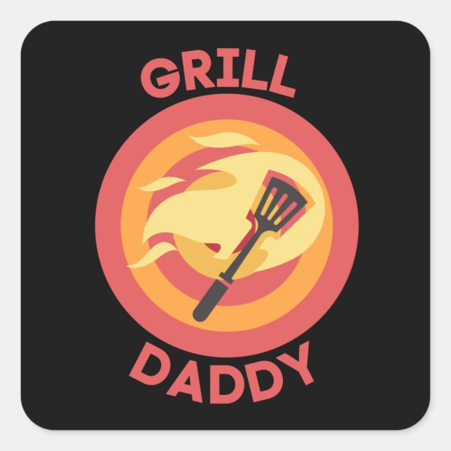 GRILL DADDY SQUARE STICKER (Front)