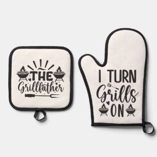 Grill Father Oven Mitt & Pot Holder Set
