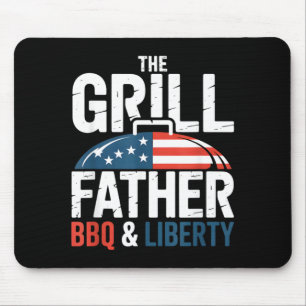 Grill Father Patriotic Bbq Master July 4th Dad Men Mouse Pad