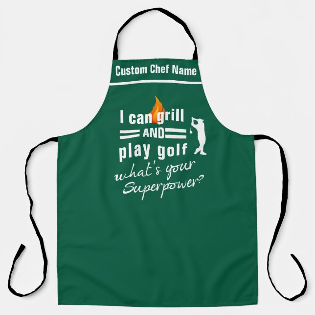 Grill & Golf Apron - "What's Your Superpower? (Front)