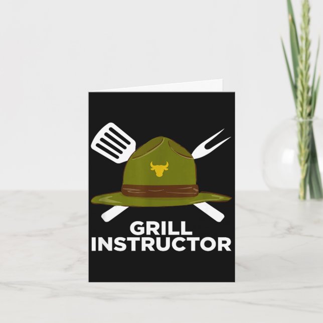 Grill instructor funny bbq pitmaster grilling dad card (Front)