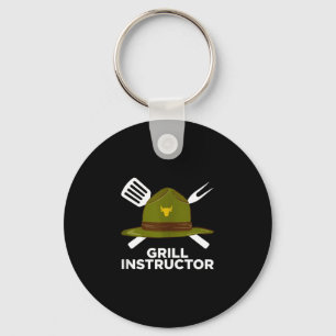 Grill instructor funny bbq pitmaster grilling dad key ring