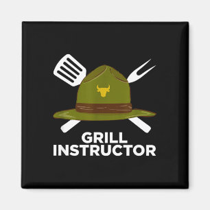 Grill instructor funny bbq pitmaster grilling dad magnet
