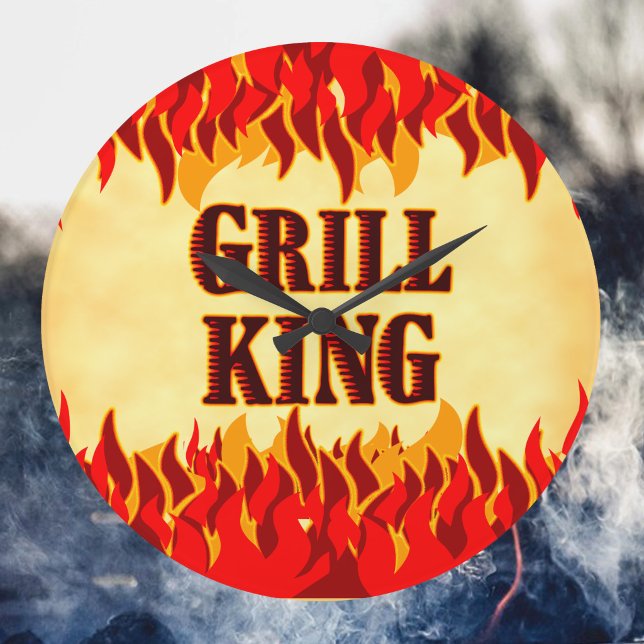 Grill King BBQ Red Flames Wall Clock (Grill King BBQ red flames wall clock)