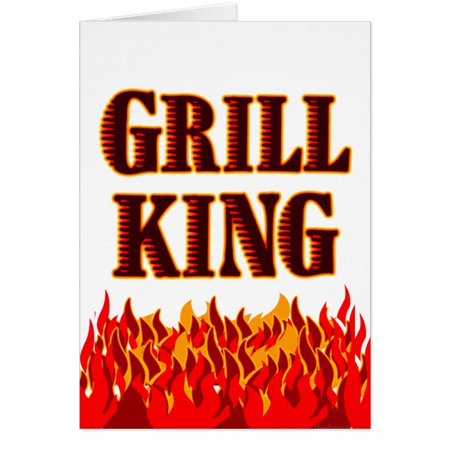 Grill King BBQ Saying Blank Art Card (Front)