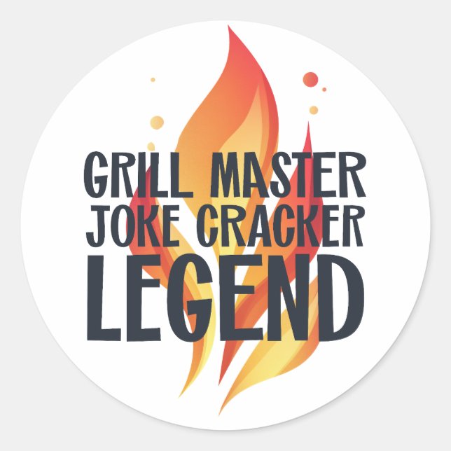 Grill Legend BBQ Poster Classic Round Sticker (Front)