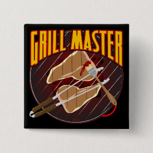 Grill Master 15 Cm Square Badge