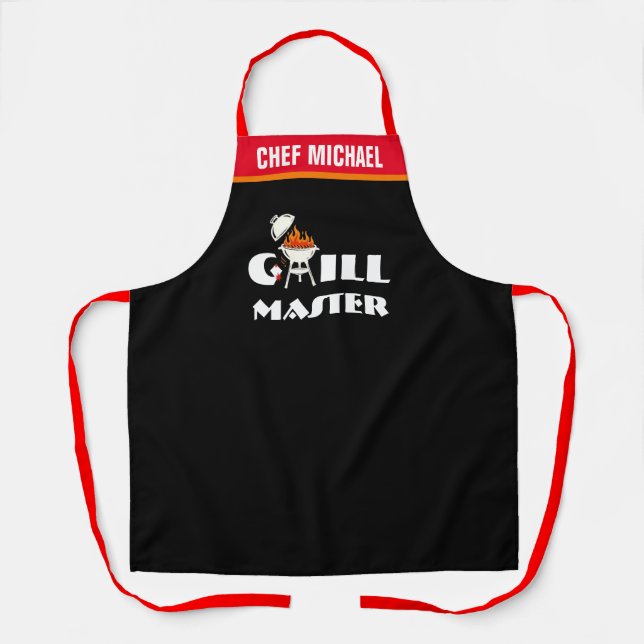 Grill Master Apron - Personalised Name BBQ Chef (Front)