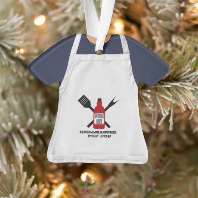 Grill Master Apron Personalized Ornament (Tree)
