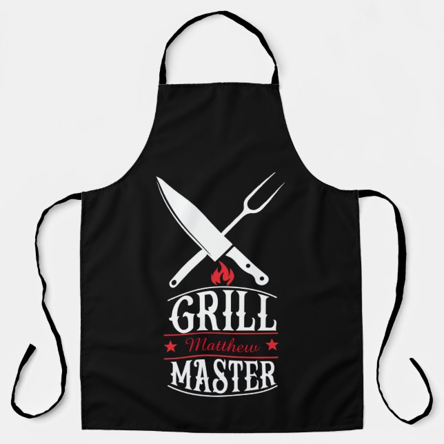 Grill Master Barbeque BBQ Personalised Apron (Front)
