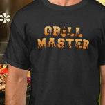 GRILL MASTER Barbeque T-Shirt<br><div class="desc">The ultimate BBQ t-shirt for any self-respecting Grill Master. The design features flames and fire typography. Personalise it further by adding text to the front or back (at no extra charge). Makes a great gift for the one who loves of cooking outdoors, whether flipping burgers or smoking your favourite meats...</div>