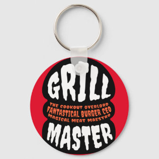 Grill Master BBQ Dad Quote Burger Grilling Cookout Key Ring