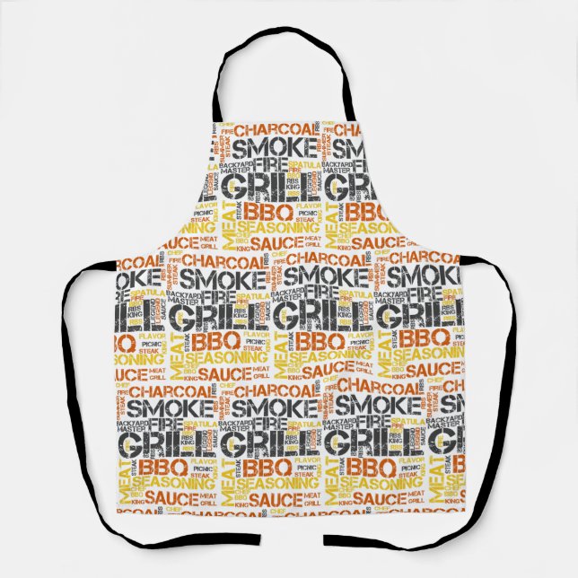 Grill Master BBQ Typography Apron (Front)