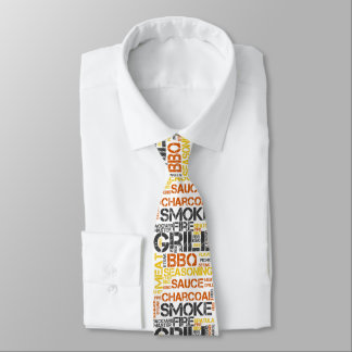 Grill Master BBQ Typography Tie