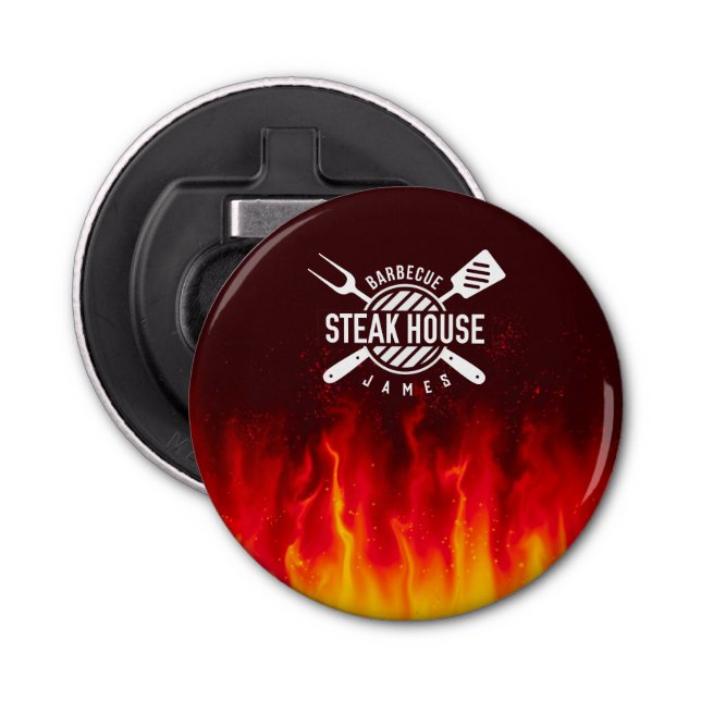 Grill Master — Custom BBQ Flames Bottle Opener (Front)