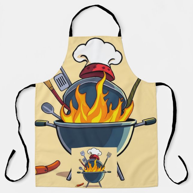 Grill Master Dad Apron – Funny BBQ Chef Gift for F (Front)