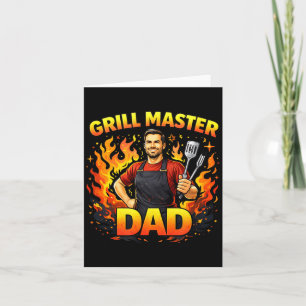 Grill Master Dad Bbq Cooking Lifestyle Design Card