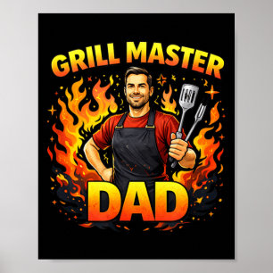 Grill Master Dad Bbq Cooking Lifestyle Design Poster