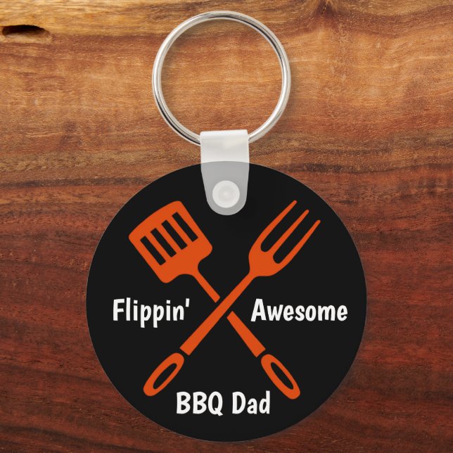 Grill Master Dad BBQ  Key Ring (Front)