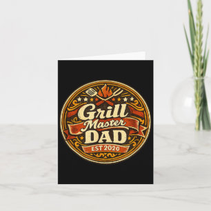 Grill Master Dad Est 2020 Vintage Bbq Grilling Card