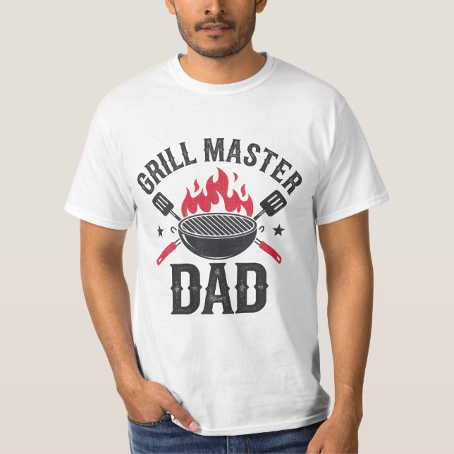 Grill Master Dad – Funny BBQ Father's Day Gift T-Shirt (Front)