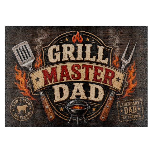 Grill Master Dad (Legendary Dad) Cutting Board (Front)