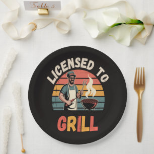 Grill Master Dad Paper Plate