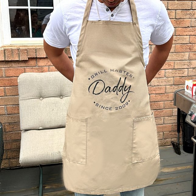 Grill Master Daddy Custom Year Personalised Long Apron (Actual product ordered of Grill Master Daddy Apron, personalized with year for Father's Day gift..)