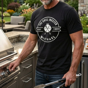 Grill Master Established Year Name Grilling BBQ T-Shirt