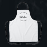 Grill Master Established year Personalised Name  Apron<br><div class="desc">Inspire the Grill Masters in your life with our personalised Grill Master Established Year Name Apron. This modern and unique apron is the perfect gift for those talented chefs who take pride in their grilling skills. Customise this apron with the name of the Grill Master and the established year of...</div>