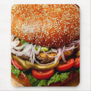 grill master father's day hamburger cheeseburger mouse pad