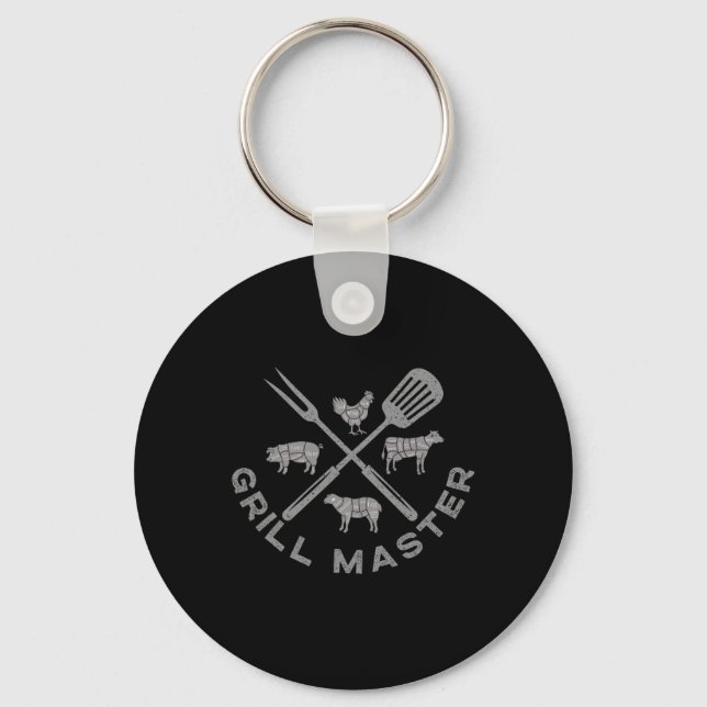 Grill Master Funny Grilling Bbq Gift Barbecue Smok Key Ring (Front)
