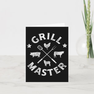 Grill Master Funny Pork Bbq Barbecue Grillmaster M Card