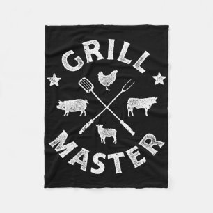 Grill Master Funny Pork Bbq Barbecue Grillmaster M Fleece Blanket