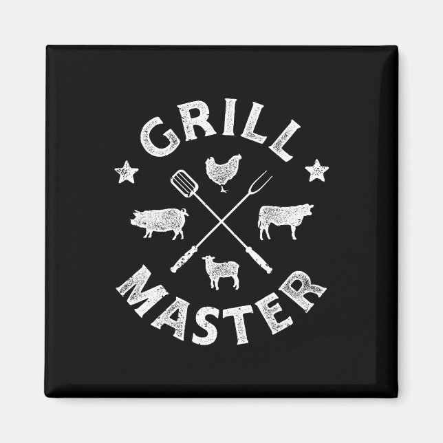 Grill Master Funny Pork Bbq Barbecue Grillmaster M Magnet (Front)