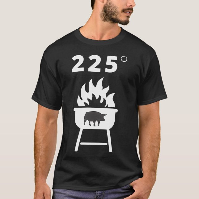 Grill Master Grilling BBQ 225 Degrees Smoker Graph T-Shirt (Front)