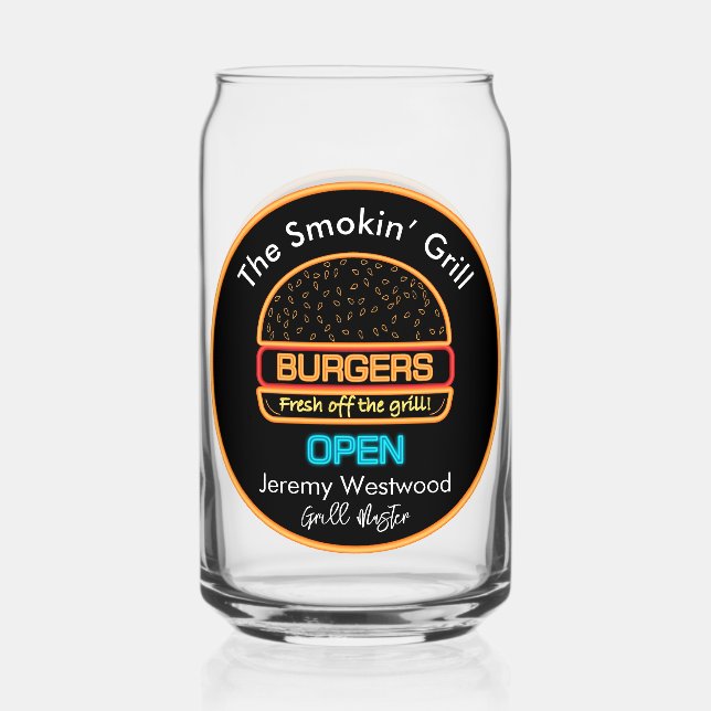 Grill Master Grilling Beer Can Glass Drinkware (Front)