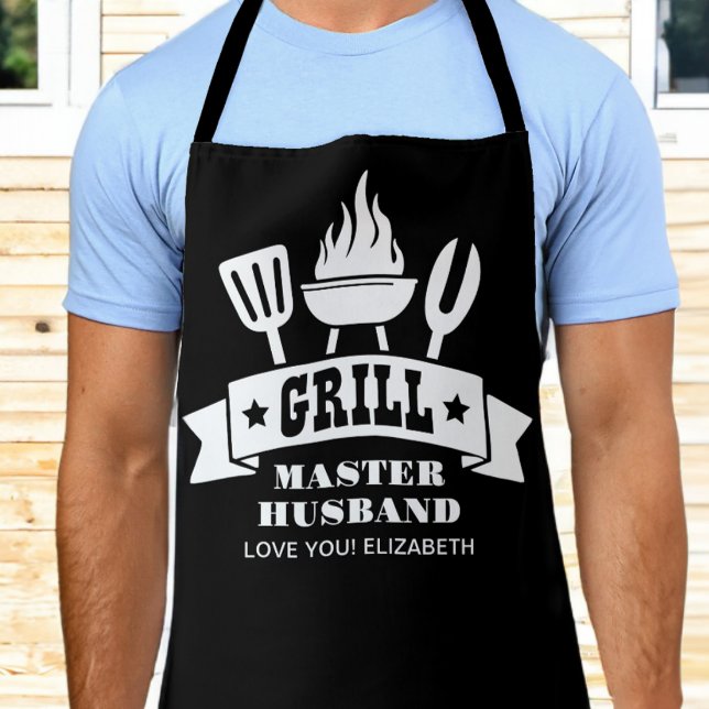 Grill Master Husband Black Apron (Creator Uploaded)