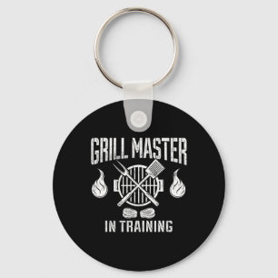 Grill Master In Training Funny Bbq Lover Grilling  Key Ring