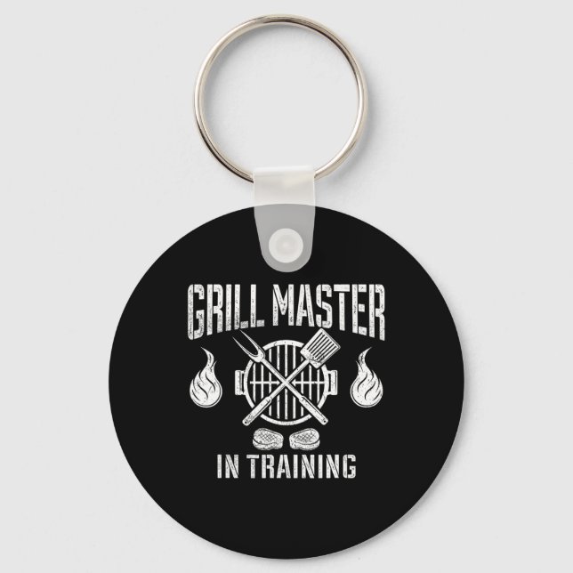 Grill Master In Training Funny Bbq Lover Grilling  Key Ring (Front)