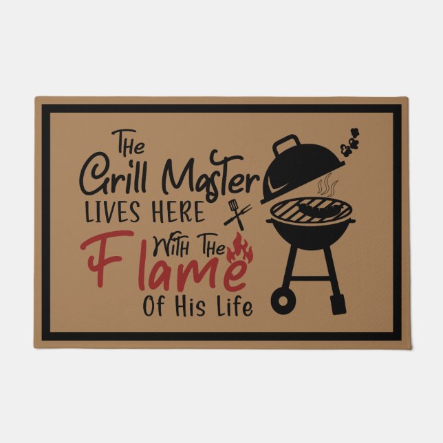 Grill Master Lives Here, Welcome Doormat (Front)