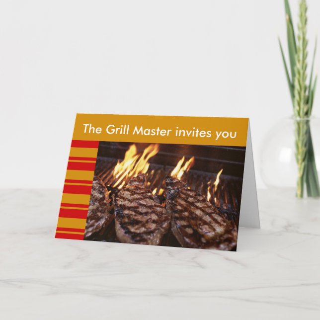 Grill Master Luau Party invitation (Front)