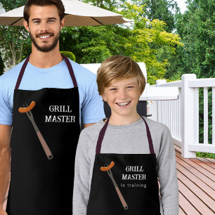 Grill Master Matching Father Kid Design Apron