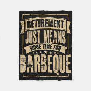 Grill Master Meat Smoker Bbq Barbecue Retired Reti Fleece Blanket