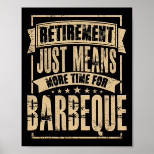 Grill Master Meat Smoker Bbq Barbecue Retired Reti Poster
