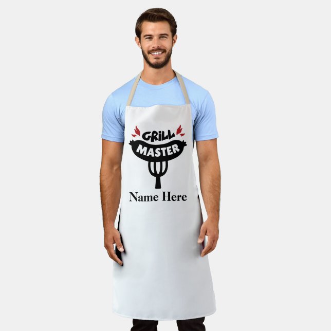 Grill Master - Personalise Custome Text Apron (Worn)