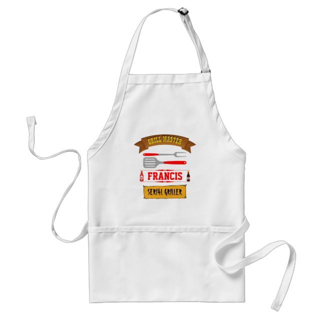Grill Master personalised apron with editable name (Front)